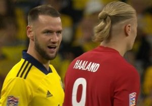هالند مدعی شد مدافع سوئد تهدید به شکستن پایش کرده است2